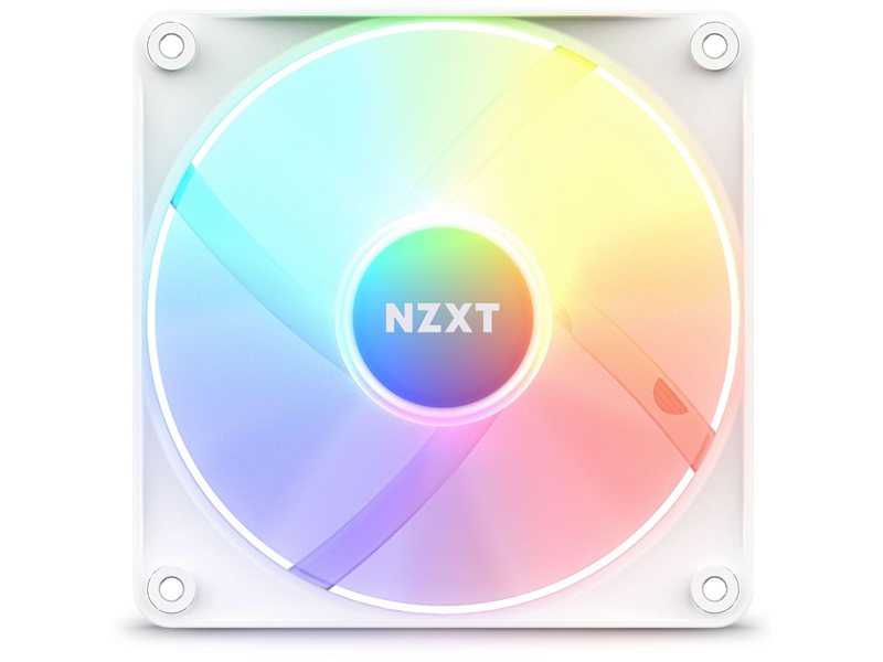 Кулер для корпуса ПК/ Case Cooler NZXT F120 RGB Core (120x120x25mm, 4-pin PWM, RGB, 78.86CFM, 33.88dBA, 1800RPM, White)