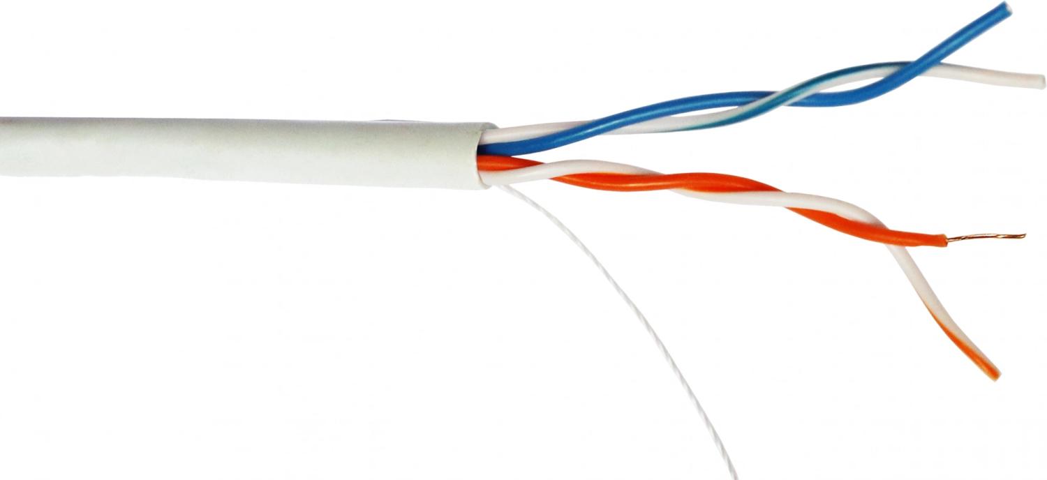 Кабель информационный Lanmaster TWT-5EUTP2-LSZH кат.5E UTP 2 пары 24AWG LSZH внутренний 305м белый