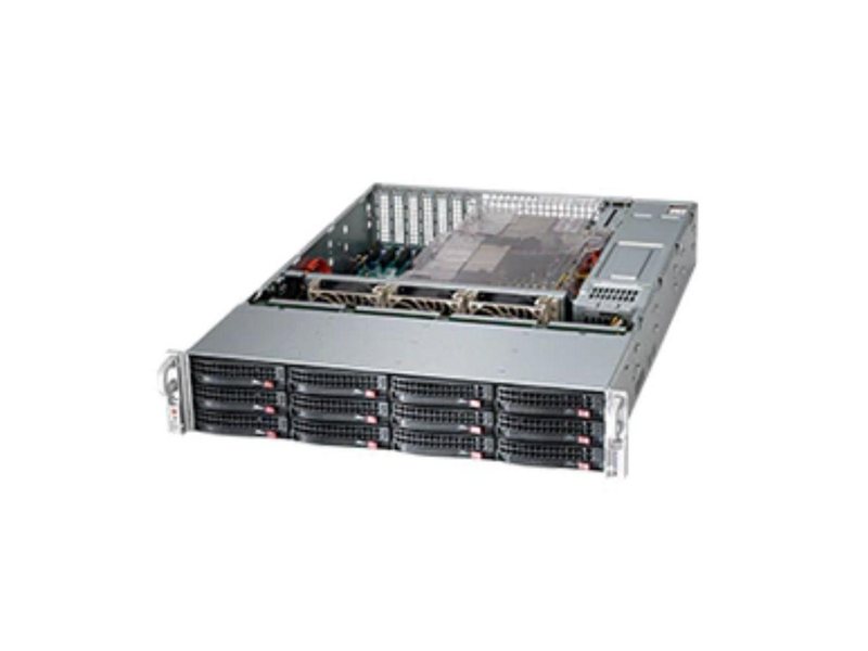 Корпус SuperMicro  CSE-826BAC12-R1K23LPB 2U, 2x1200W, 12x3.5» bay SAS3/SATA/NVMe4 7xLP, RM