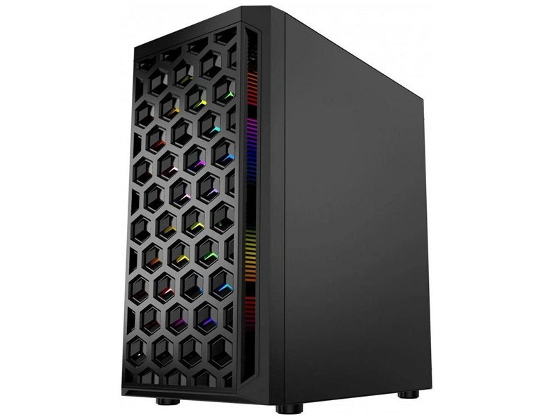 Корпус Powercase Корпус Powercase Mistral Micro T3B Tempered Glass, Mesh, 2x 140mm + 1х 120mm 5-color fan, чёрный, mATX (CMIMTB-L3) (202759)