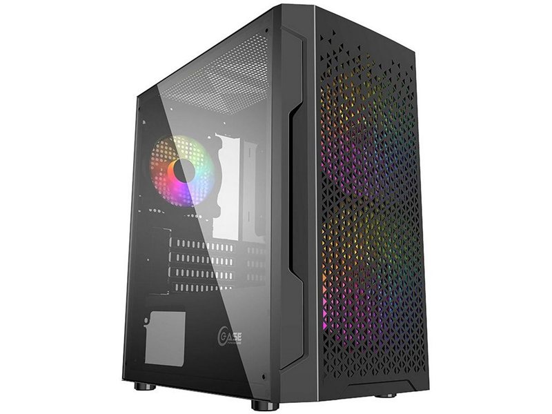 Корпус Powercase Корпус Powercase Mistral Micro Z3B Mesh LED, Tempered Glass, 2x 140mm + 1х 120mm 5-color fan, чёрный, mATX (CMIMZB-L3) (202599)