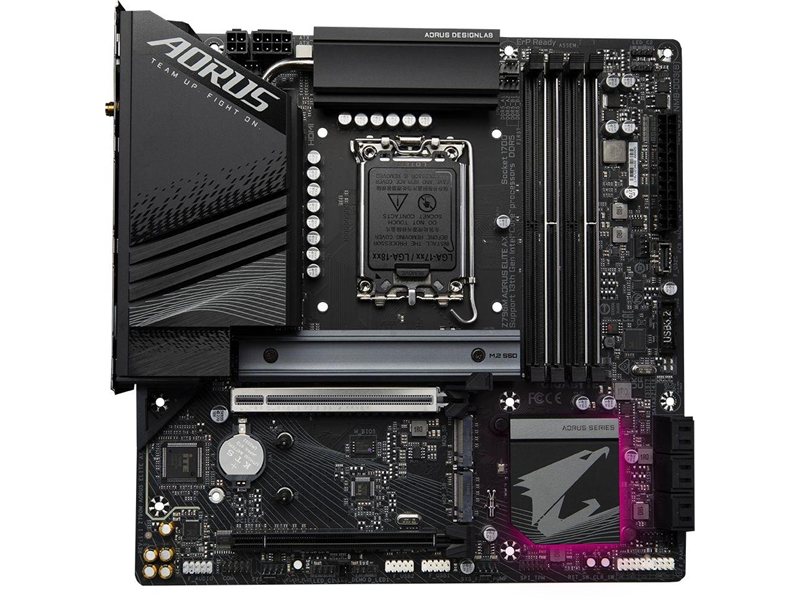 Материнская плата Gigabyte Z790M AORUS ELITE AX Soc-1700 Intel Z790 4xDDR5 mATX AC`97 8ch(7.1) 2.5Gg RAID+HDMI+DP