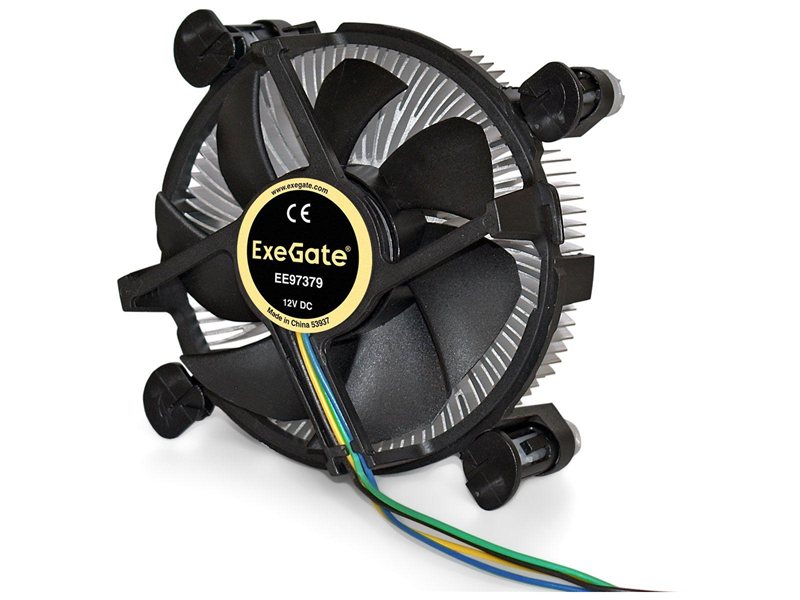 Вентилятор Exegate Кулер ExeGate EE97379 (Al, LGA775/1150/1151/1155/1156/1200, TDP 65W, Fan 92mm, 2400RPM, Hydro bearing, 4pin, 23db, 175г, на защелках, с термопастой, Retail box) (116481)