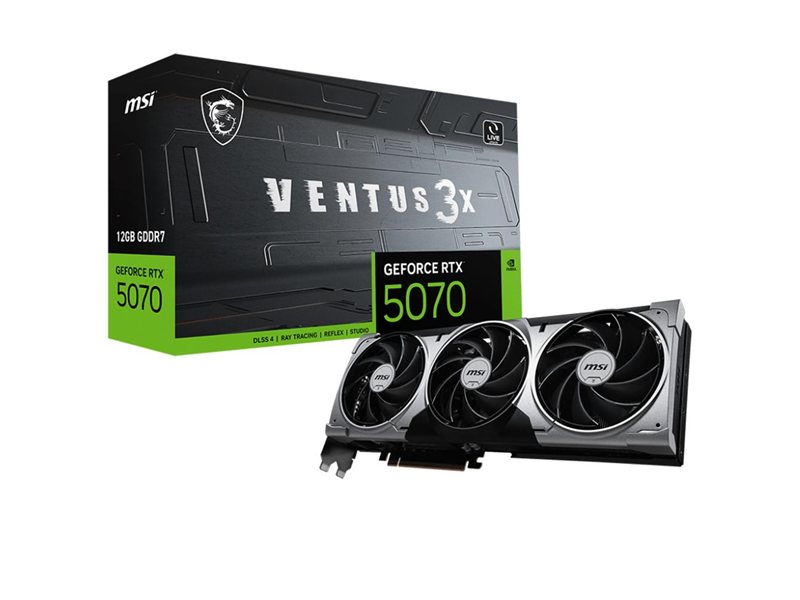 Видеокарта MSI RTX5070 VENTUS 3X 12GB GDDR7 192bit 3xDP HDMI 3FAN RTL