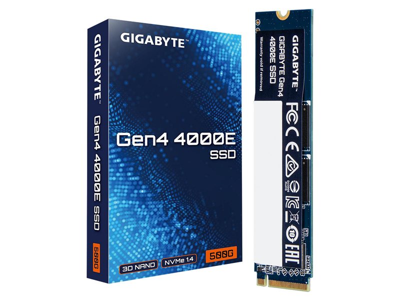 Твердотельный накопитель SSD Gigabyte M.2 2280 500GB Gen4 4000E SSD PCI Express 4.0x4, NVMe 1.4, 3600/3000, MTBF 1.5M, 3D NAND, 300TBW, RTL