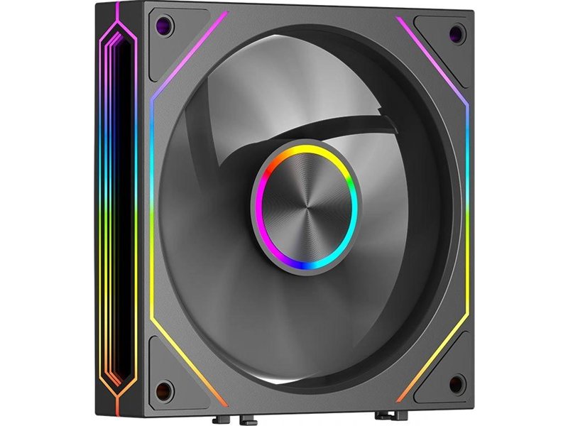 Кулер для корпуса/ Case Cooler PCCooler F3 X120R ARGB BK Reverse (120x120x25mm, 4-pin PWM, ARGB, 54CFM, 28.4dBA, 1800RPM, Black)