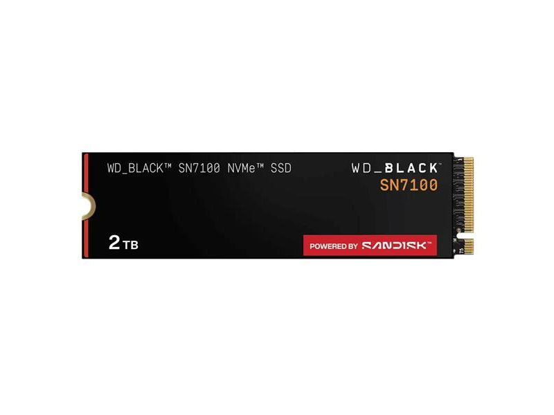 Твердотельный накопитель Western Digital Black SSD SN7100 M2.2280 PCIe 4.0 2Tb, 7250MBs/6900MBs, TBW 1200, WDS200T4X0E, 1 year