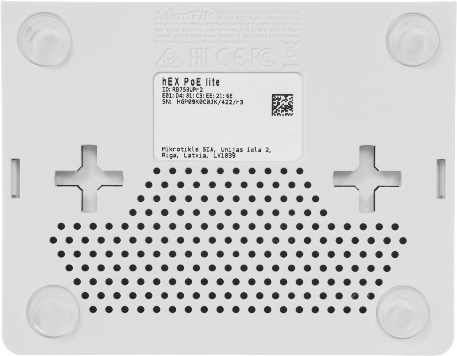 Роутер MikroTik hEX PoE lite (RB750UPR2) 10/100BASE-TX белый