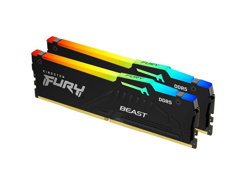 Модуль памяти Kingston 32GB DDR5 6400 DIMM FURY Renegade Silver XMP Gaming Memory KF564C32RSK2-32 Non-ECC, CL32, 1.4V, (Kit of 2) 1RX8 32-39-39 288-pin 16Gbit, RTL
