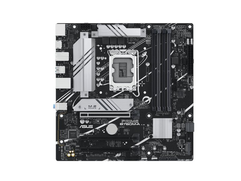 Материнская плата ASUS PRIME B760M-A-CSM, LGA1700, B760, 4*DDR5, 4*SATA, 2*M.2, 2*USB 3.2, 4*USB 2.0, 3*PCIx16, DP+2*HDMI, mATX; 90MB1EK0-M1EAYC