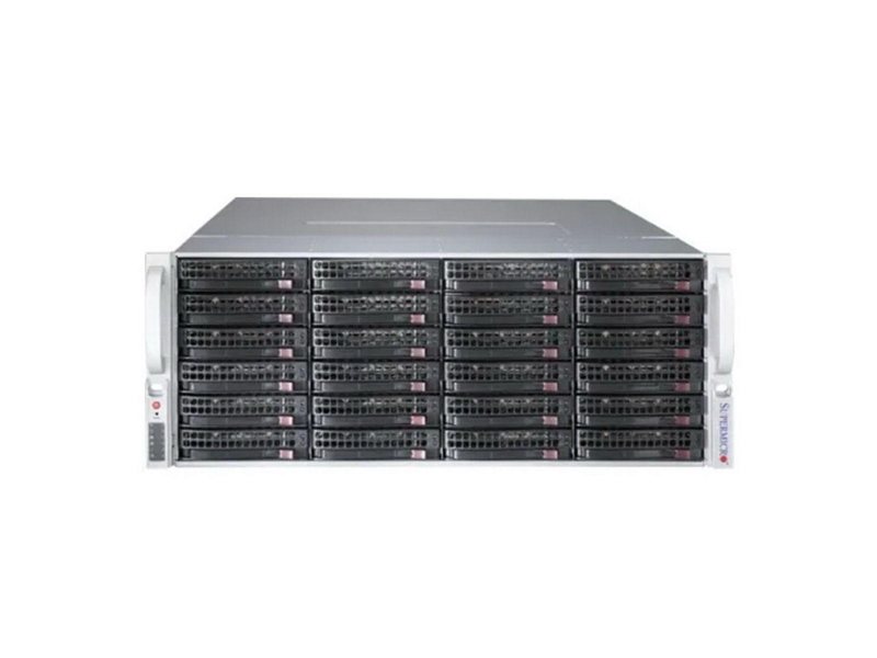 Корпус/ 4U, Optimized chassis cooling with redundant cooling fans and adjustable air shroud, 36x3.5" hot-swap SAS/SATA drive bays supporting SAS3/2 or SATA3 HDDs with 12Gbps throughput, Redundant 1200W Titanium Level power supply, E1C: Single SAS3 (12Gbps