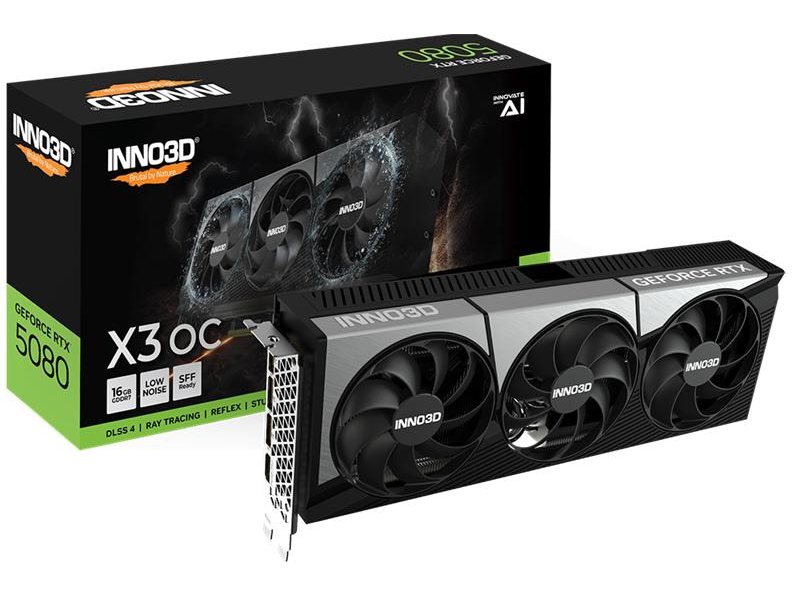 Видеокарта INNO3D RTX 5080 X3 OC//RTX5080, HDMI, DP*3, 16G,D7