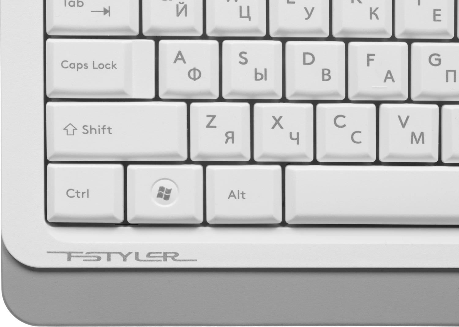 Клавиатура + мышь A4Tech Fstyler F1010 клав:белый/серый мышь:белый/серый USB Multimedia (F1010 WHITE)