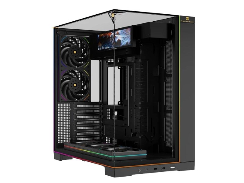 Thermalright Корпус TR-A70 Vision FanUB / Black / TG / TL-UB36R+TL-UB24 PWM Fans / 9.16'' LCD screen / USB TYPE-C / ATX  / TRA70VFUBB