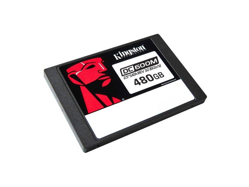 Твердотельный накопитель/ Kingston SSD DC600M, 480GB, 2.5" 7mm, SATA3, 3D TLC, R/W 560/470MB/s, IOPs 94 000/41 000, TBW 876, DWPD 1 (12 мес)