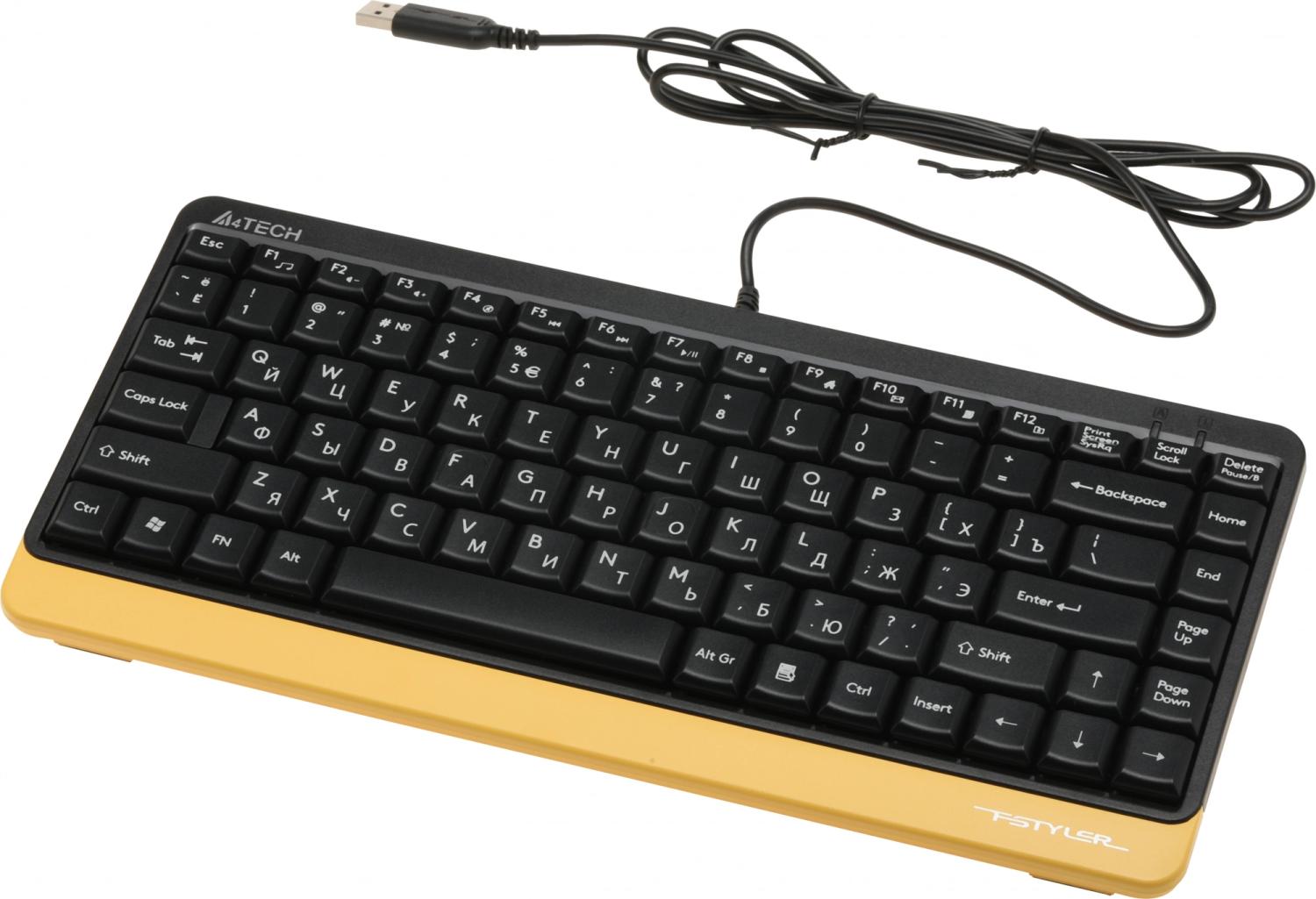 Клавиатура + мышь A4Tech Fstyler F1110 клав:черный/желтый мышь:черный/желтый USB Multimedia (F1110 BUMBLEBEE)
