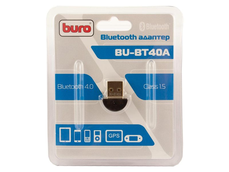 Адаптер USB Buro BU-BT40A BT4.0+EDR class 1.5 20м черный