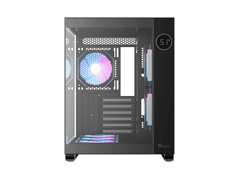 Case Ocypus Iota C70 BK ARGB ATX / win / black / 6 ARGB fans / no PSU / Tempered Glass