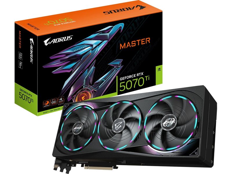 Видеокарта GIGABYTE NVIDIA GeForce RTX 5070 Ti 16 ГБ AORUS MASTER