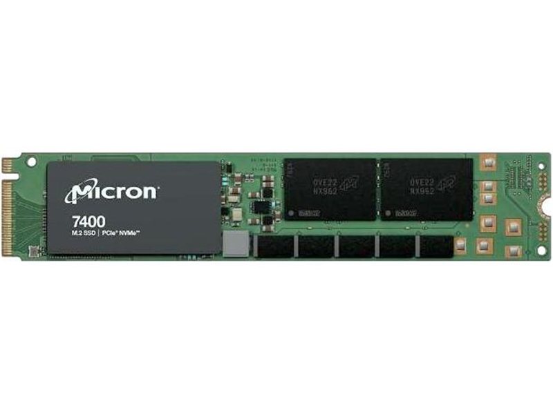 Серверные твердотельные накопители/ Micron SSD 7450 PRO, 960GB, M.2(22x110mm), NVMe, PCIe 4.0 x4, 3D TLC, R/W 5000/1400MB/s, IOPs 520 000/82 000, TBW 1700, DWPD 1 (12 мес.)