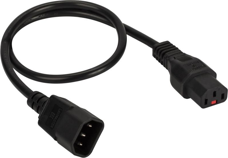 Шнур питания Lanmaster LAN-PP13L/14-1.5-BK C13-С14 проводник.:3x0.75мм2 1.5м 220В 10А черный