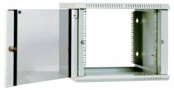 Шкаф коммутационный ЦМО ШРН-ЭКОНОМ (ШРН-Э-6.350) настенный 6U 600x350мм пер.дв.стекл 85кг серый 300мм 11.4кг 180град. 345мм