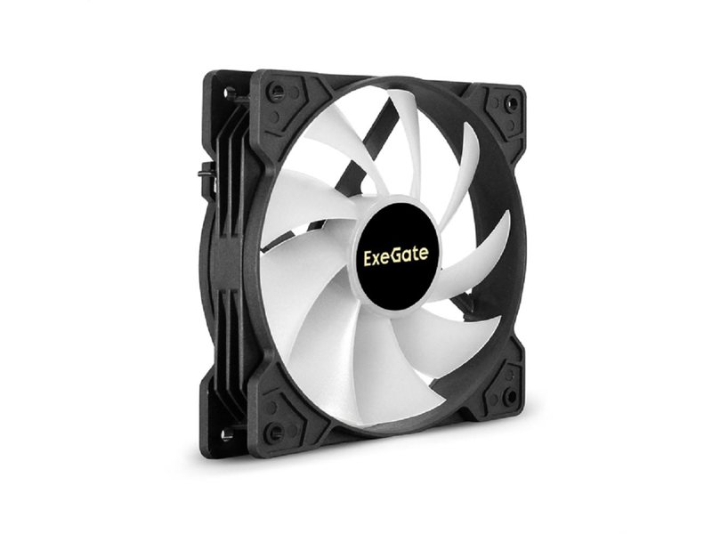 Exegate EX295965RUS Вентилятор 12В DC с подсветкой ExeGate EX12025HM3PM.FRGB.5CS (120x120x25 мм, Hydraulic bearing (гидродинамический), 3pin+Molex, FRGB подсветка, 24dBA)