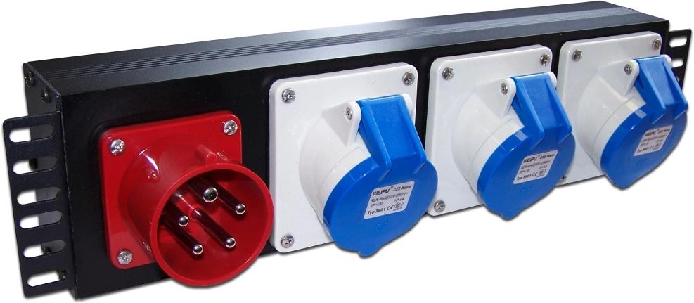 Блок распределения питания Lanmaster TWT-PDU-32AI9-3P гор.размещ. 3xIEC309 базовые 32A IEC 309