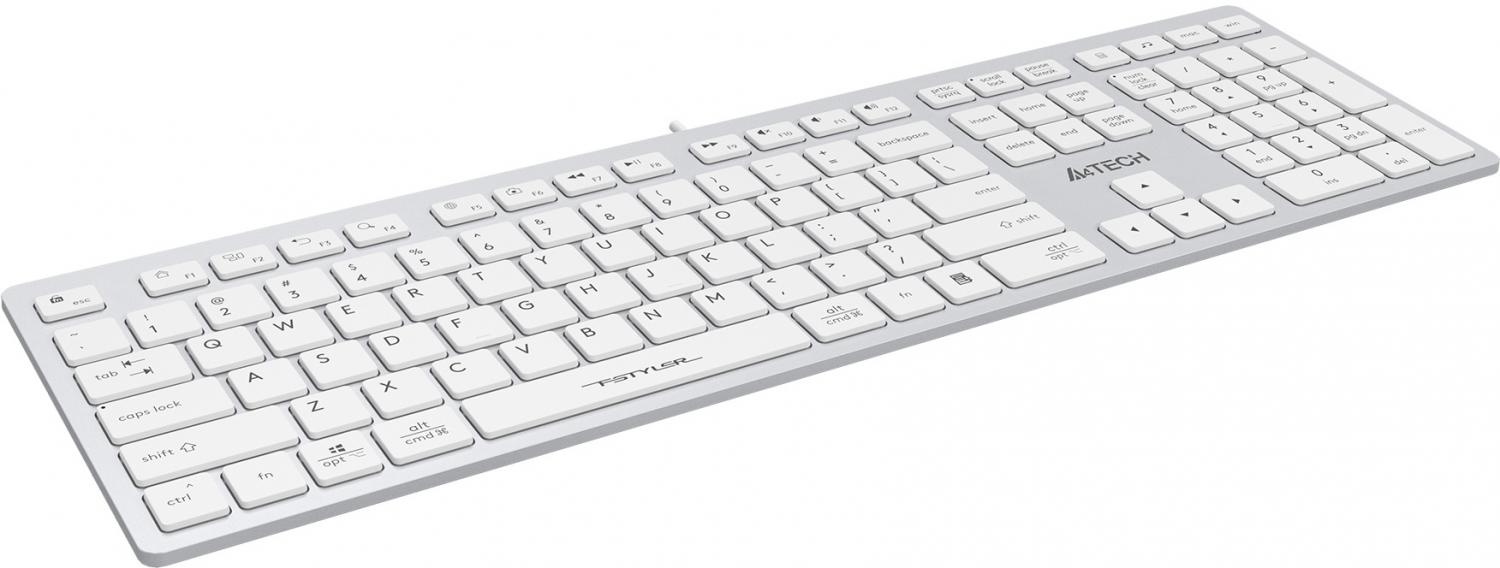 Клавиатура A4Tech FX50 белый USB slim Multimedia (FX50 WHITE) кабель 1.5м