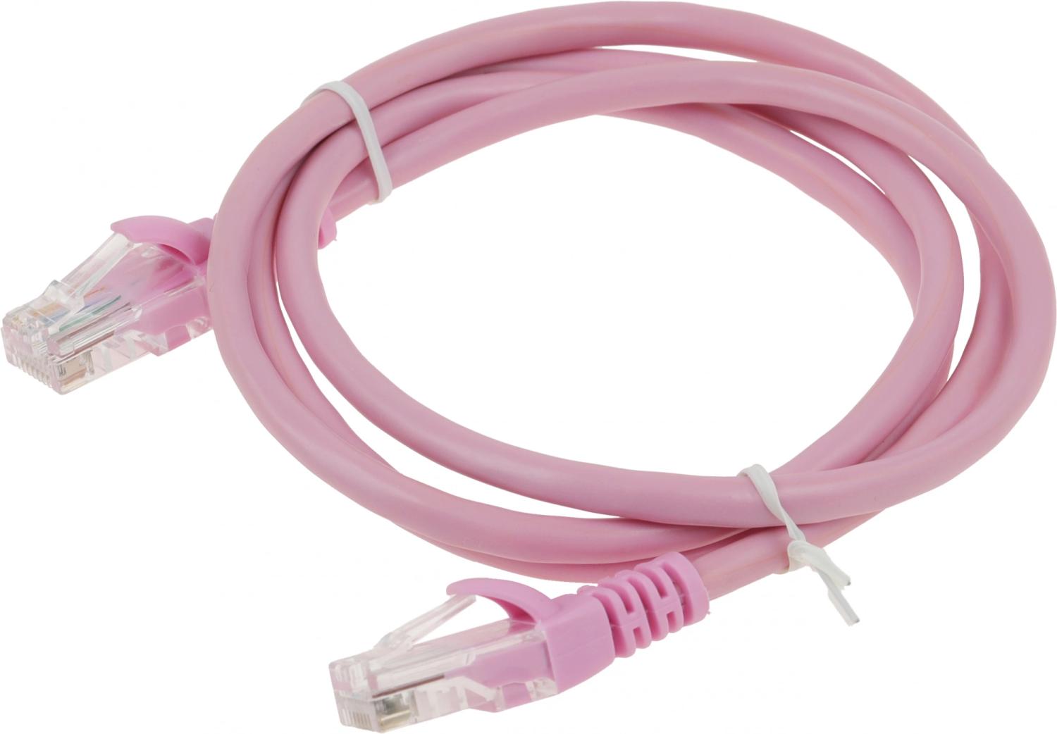 Патч-корд Cablexpert PP12-1M/RO 1000Гбит/с UTP 4 пары cat.5E CCA molded 1м розовый RJ-45 (m)-RJ-45 (m)