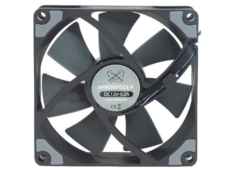 Кулер для корпуса/ Case Cooler Scythe Kaze Flex 92 (92x92x26mm, 4-pin PWM, 48.88CFM, 28.83dBA, 2300RPM, Gray)