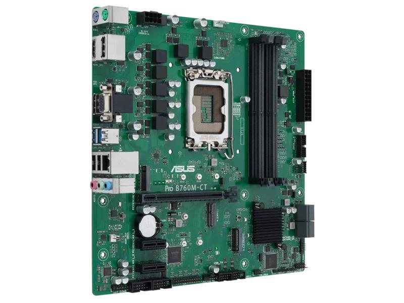 Материнская плата ASUS PRO B760M-CT-CSM, LGA1700, B760, 4*DDR5, 4*SATA, 2*M.2, 2*USB 3.2, 2*USB 2.0, 1*PCIx16, 2*PCIx1, DP+HDMI+VGA, mATX; 90MB1DY0-M1EAYC