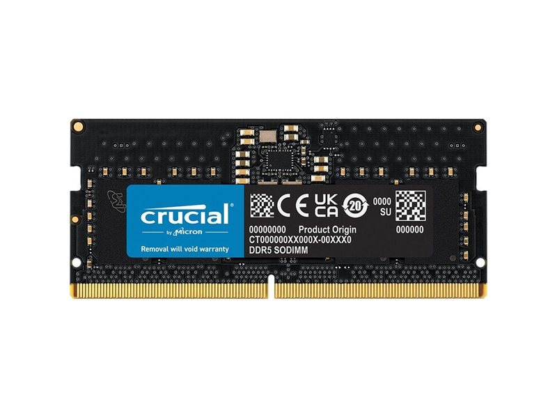 Модуль памяти 8GB Crucial DDR5 4800 SO DIMM Classic Laptop Memory Non-ECC, CL40, 1.1V, SRx8, RTL
