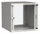 Шкаф коммутационный ITK Linea WE (LWE3-09U66-GF) настенный 9U 600x600мм пер.дв.стекл направл.под закл.гайки 50кг серый 550мм 16.8кг 200град. 450мм IP20 IK08 сталь