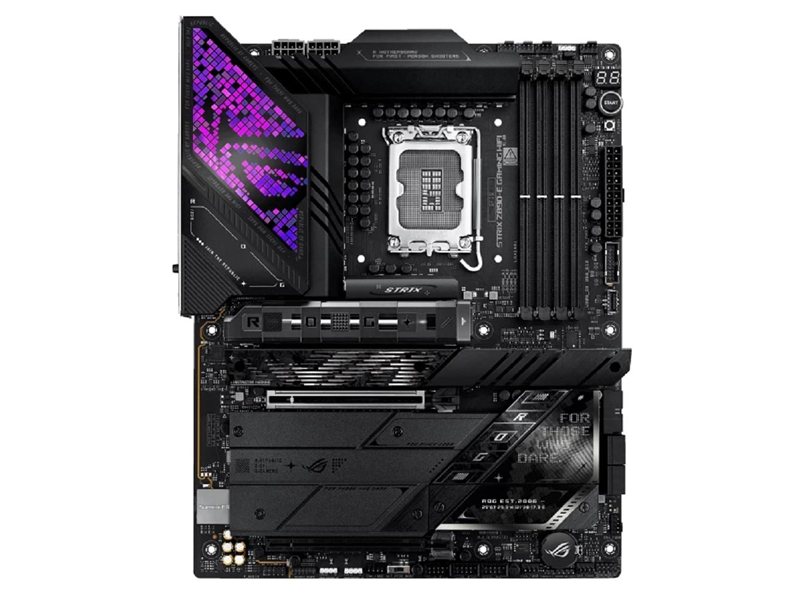ASUS ROG STRIX Z890-E GAMING WIFI (Socket 1851, ATX, 4xDDR5(192GB), 1xPCIe 5.0x16/1xPCIe 4.0x16/1xLAN (5GbE), Wi-Fi, BT, 4xSATA 6Gb/s, 7xM.2, 2xThunderbolt 4 (USB-C), 2xType-C, 10xUSB 3.2)