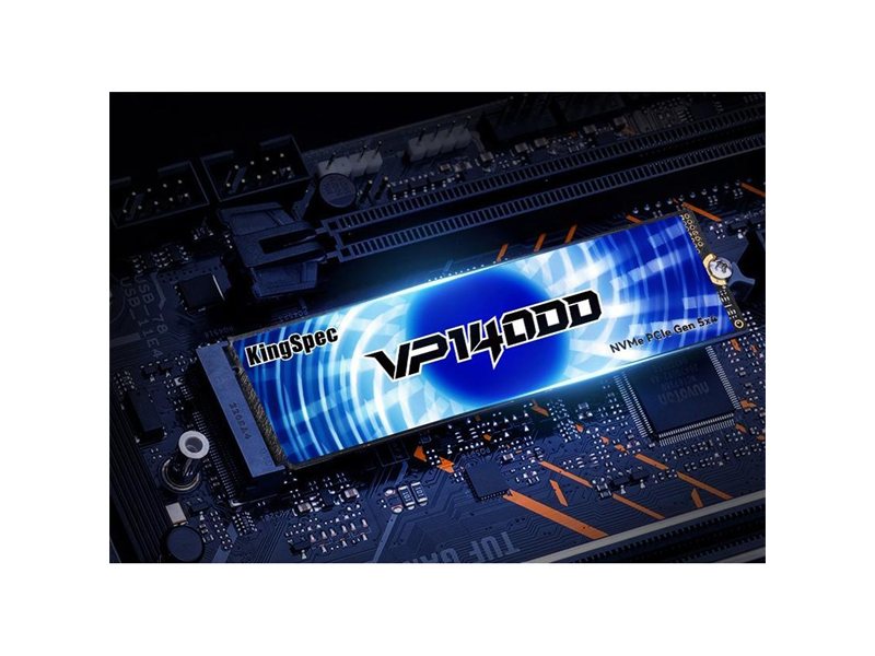 Твердотельный накопитель/ Kingspec SSD VP14000 2280, 2048GB, M.2(22x80mm), NVMe, PCIe 5.0 x4, 3D TLC, R/W 14000/13000MB/s, IOPs 1 148 000/1 083 000, TBW 1200, DWPD 0.5 (3 года)