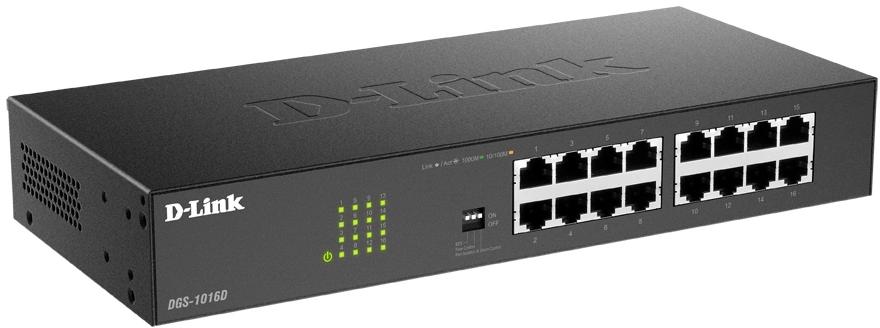 Коммутатор D-Link DGS-1016D DGS-1016D/J1A (L2) 16x1Гбит/с неуправляемый