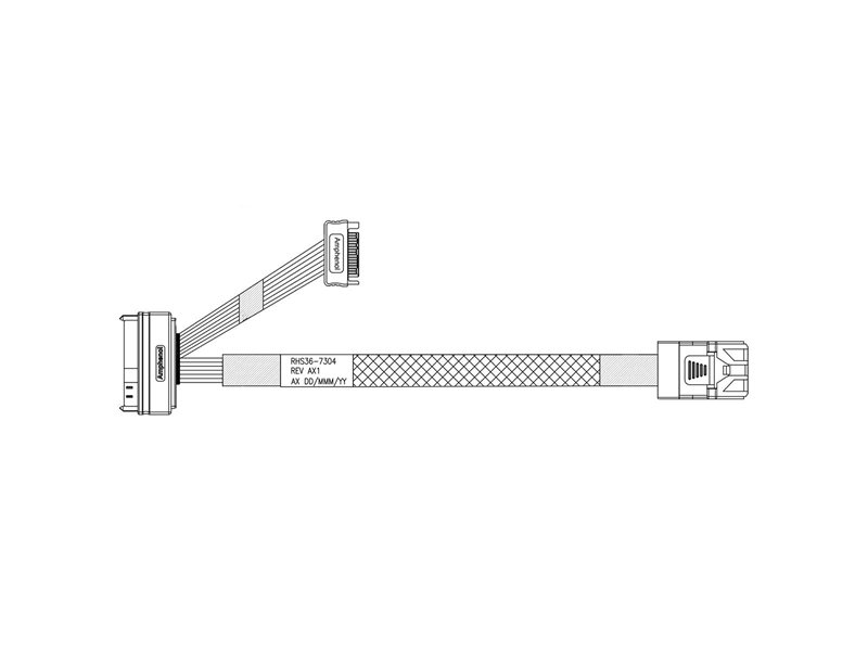 Кабель Amphenol RHS36-7304 HDmSAS SFF8643 to SFF8639 , 100 Ohm, SAS 3.0 (12G), 75cm
