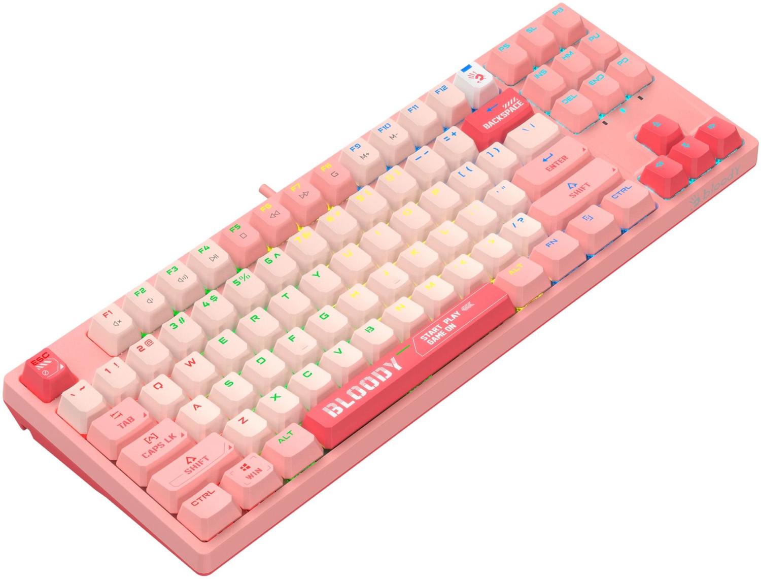 Клавиатура A4Tech S87 Energy механическая розовый USB for gamer LED (S87 USB ENERGY PINK) кабель 1.8м