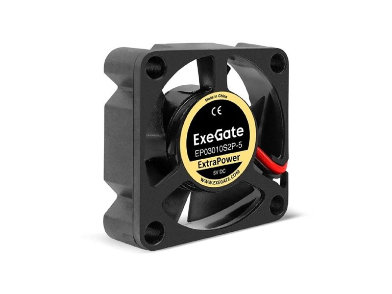 Exegate EX295191RUS Вентилятор 5В DC ExeGate ExtraPower EP03010S2P-5 (30x30x10 мм, Sleeve bearing (подшипник скольжения), 2pin, 12000RPM, 33dBA)