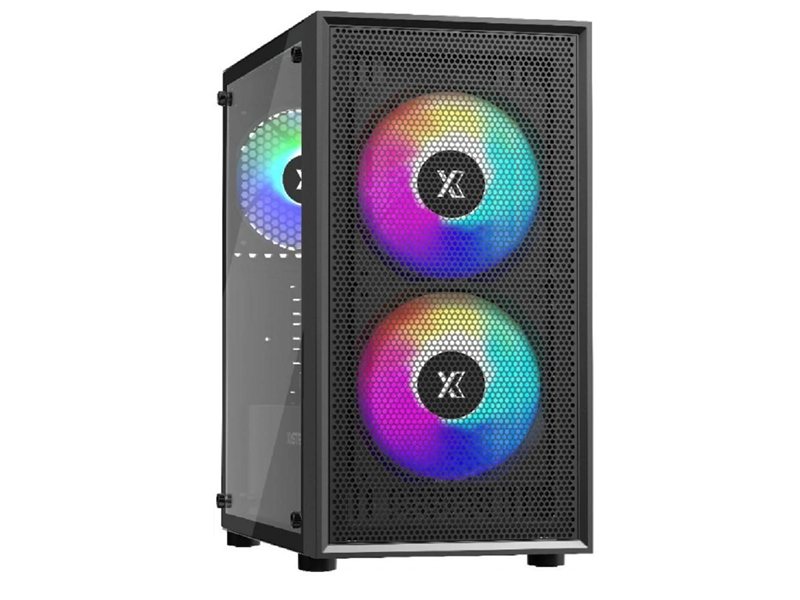XASTRA Корпус A305M 3FRGB Black mATX/Mesh/ tempered glass / 2x140mm + 1x120mm FRGB fans/ A305M-2FC14F-1FC12F