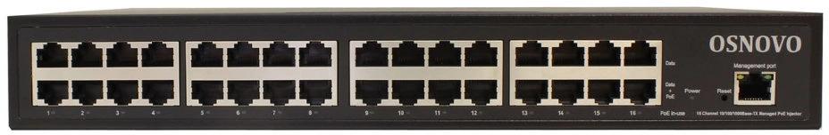 Инжектор PoE Osnovo Midspan-16/250RGM 10/100/1000BASE-T 250Вт 100-240В(АС)
