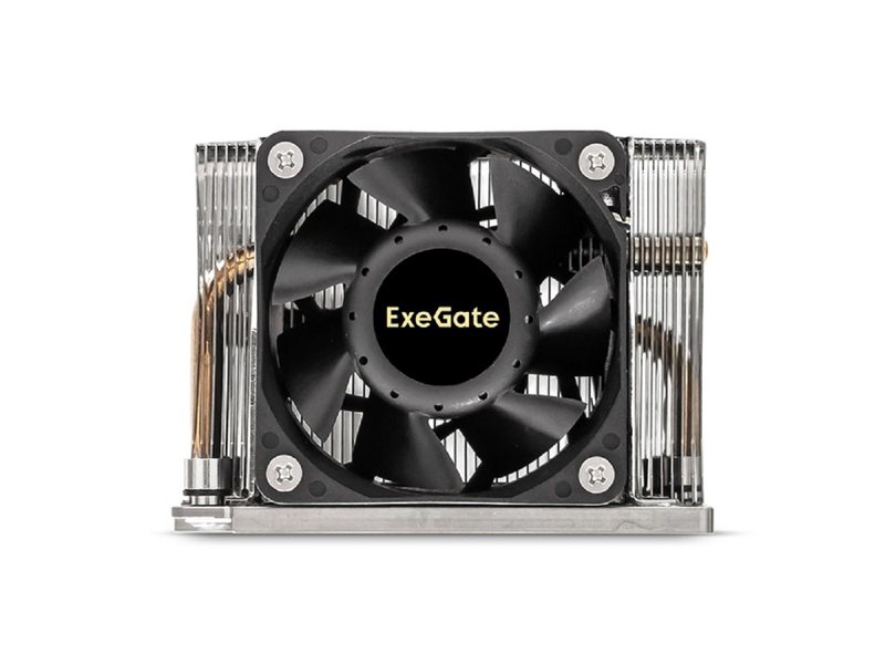 Exegate EX293439RUS Кулер ExeGate ESNK-P0068AP4.PWM.2U.3647.Cu (Al+Cu, 2U, 4 тепл. трубки, LGA3647, TDP 205W, PWM, 2100-6800RPM, 2 ball bearing, 4pin, 52db, 430г, на винтах, с термопастой, Retail box)