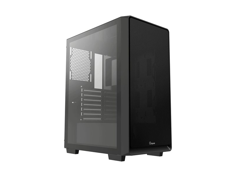Корпус ПК без блока питания/ Case Ocypus Gamma C60 BK, Midi-Tower, TG, no fans, 1xUSB-A 3.0 + 2xUSB 2.0, ATX, mATX, mITX Black