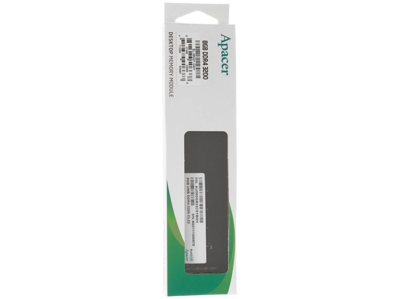 Apacer DDR4 DIMM 8GB EL.08G21.GSH PC4-25600, 3200MHz (AU08GGB32CSYBGH) RTL/OEM