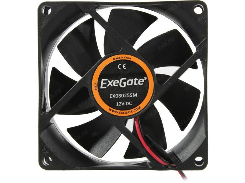 Exegate EX283381RUS Вентилятор ExeGate EX08025SM, 80x80x25 мм, Sleeve bearing (подшипник скольжения), Molex, 2000RPM, 25dBA