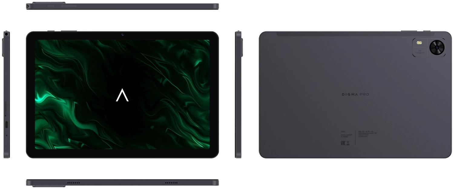 Планшет Digma Pro Zoom T606 (1.8) 8C RAM8Gb ROM256Gb 10.1" IPS 1920x1200 4G Android 14 темно-серый 13Mpix 5Mpix BT WiFi microSD 1Tb 7000mAh 24hr 298hrs