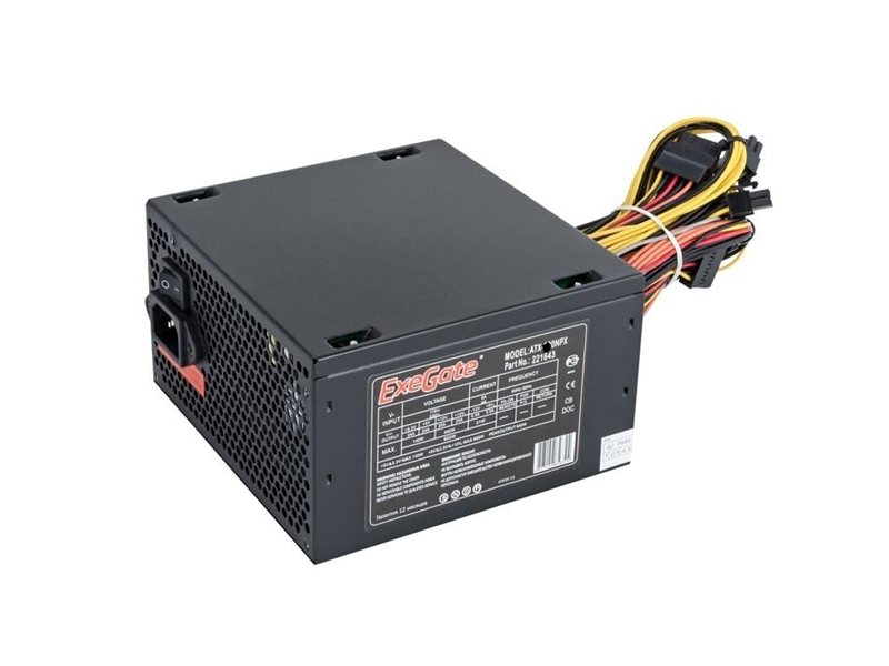 Exegate EX292180RUS Блок питания 750W ExeGate 750NPX (ATX, 12cm fan, 24pin, 4pin, PCIe, 3xSATA, 2xIDE, FDD, black)