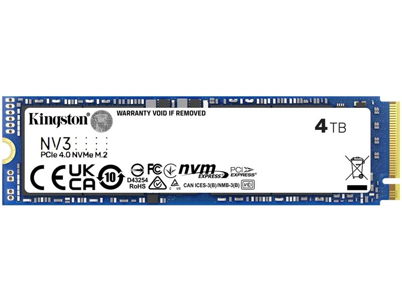 Накопитель SSD Kingston PCIe 4.0 x4 4TB SNV3S/4000G NV3 M.2 2280