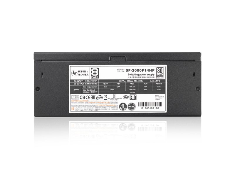 блок питания 2000 Ватт/ Power Supply Super Flower Leadex VII, 2000W, ATX, 140mm, 18xSATA, 5xPCI-E(6), 9xPCI-E(6+2), APFC, 80+ Platinum, Full Modular
